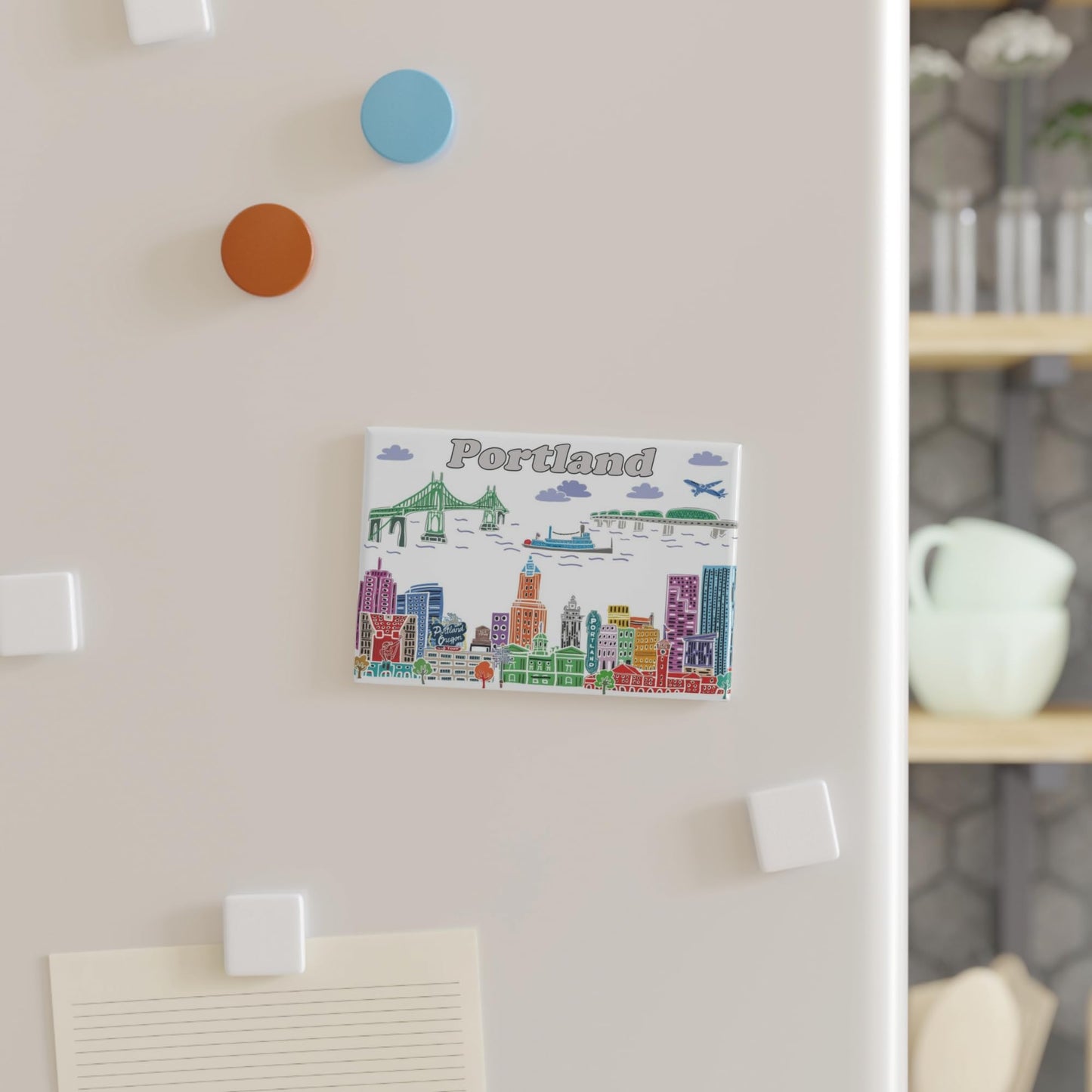 City Themed Artwork Magnet Collection by Beary Blu - Designed in The USA, Collectible Souvenirs Gifts 2.5" x 3.5" (Dallas) BST220