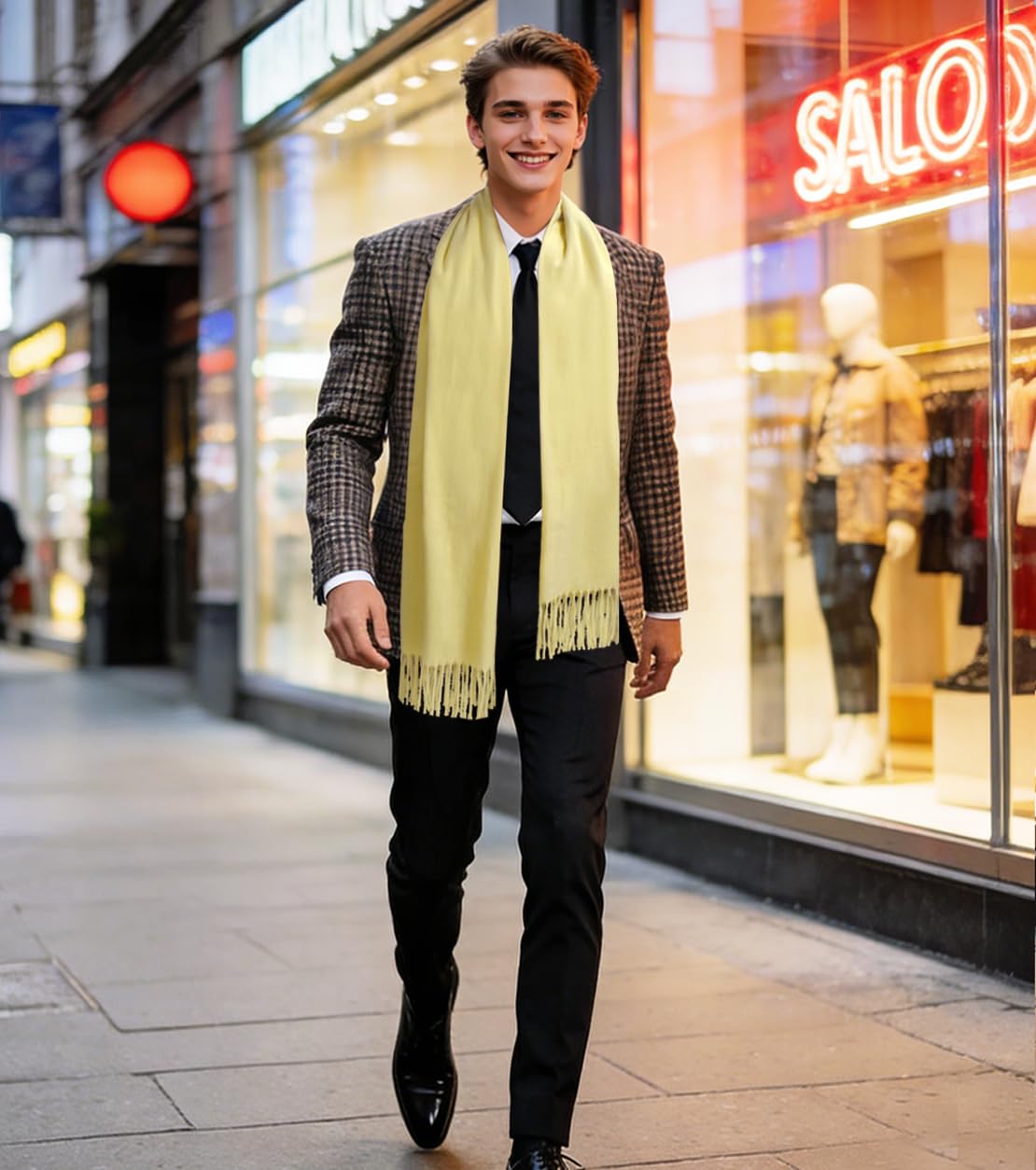 Winter Soft Long Scarf, Pashmina Shawls and Wraps, Warm Large Scarves for Men Women Evening Dress Wedding WN420