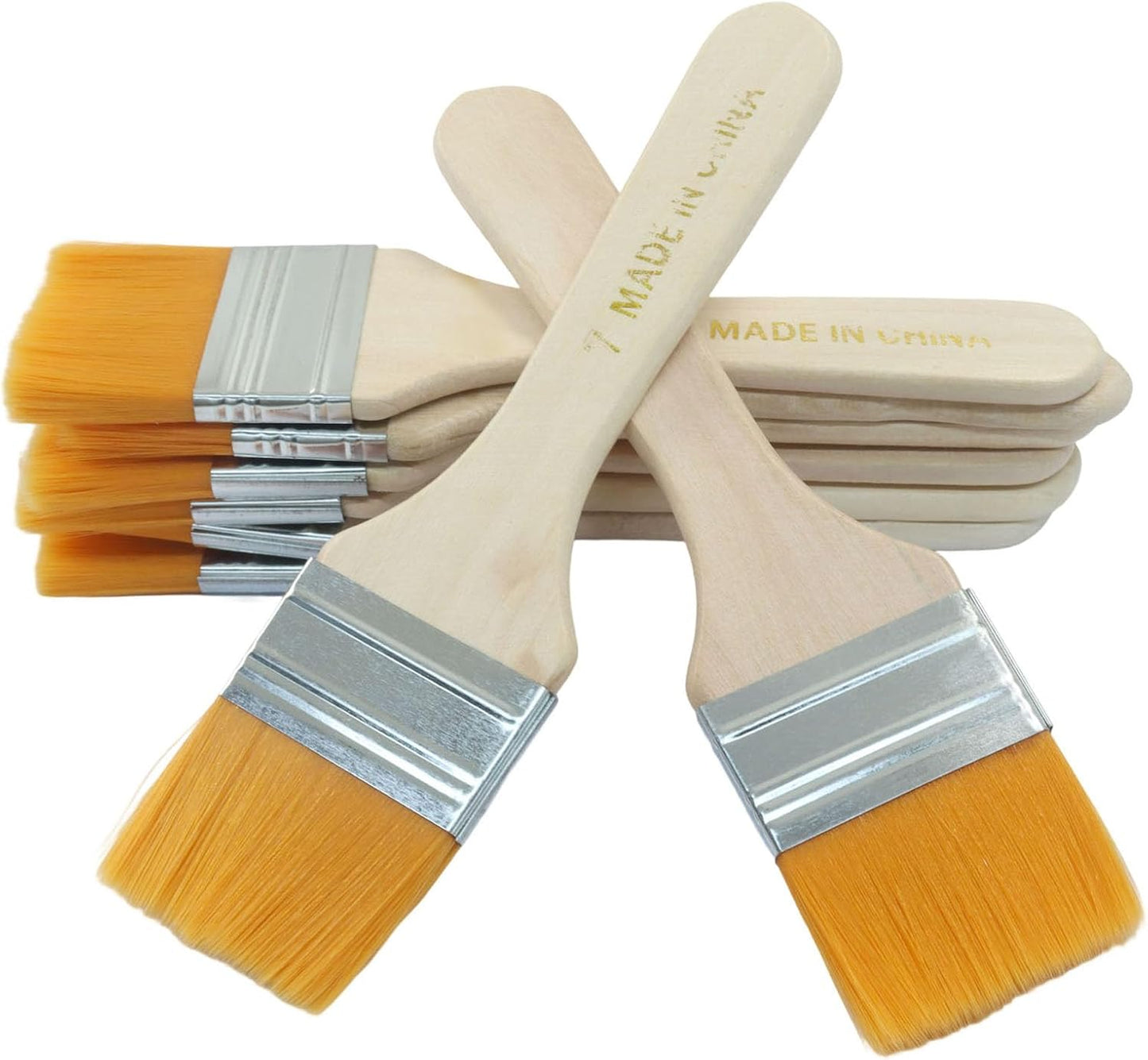 12Pcs 1.6Inch Durable Paint Brush, Soft Bristle Trim Painting Tool Small Paint Brushes, Nylon Bristle Painting Tool for Walls/Touch Up/Cabinets/Fences WN420