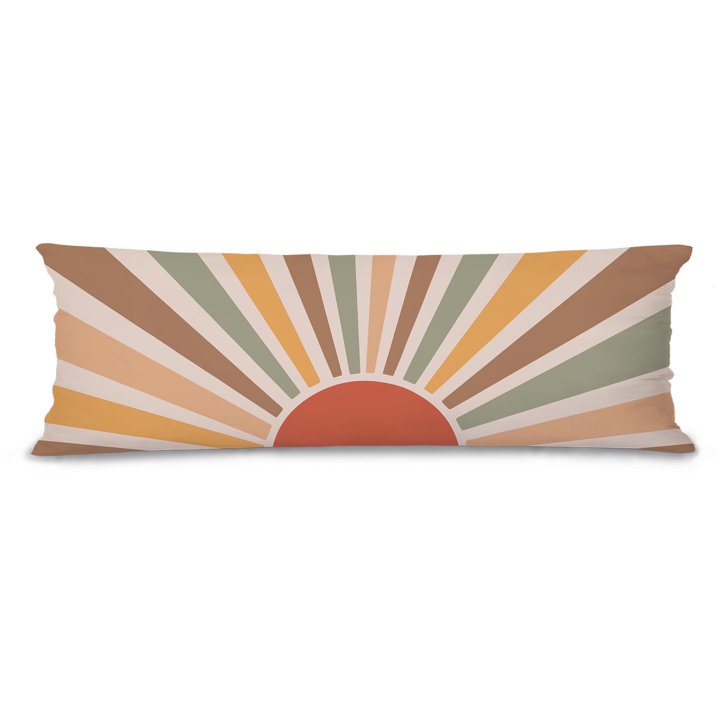 Boho Sun Sunshine 21x54 Body Pillow Cover Case, Modern Neutral Boho Horizontal Sun Sunset Sunrise Decorative Long Hug Pillow Cases for Bed Couch BST220