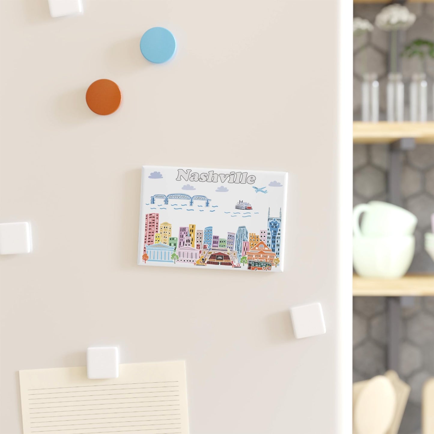 City Themed Artwork Magnet Collection by Beary Blu - Designed in The USA, Collectible Souvenirs Gifts 2.5" x 3.5" (Dallas) BST220