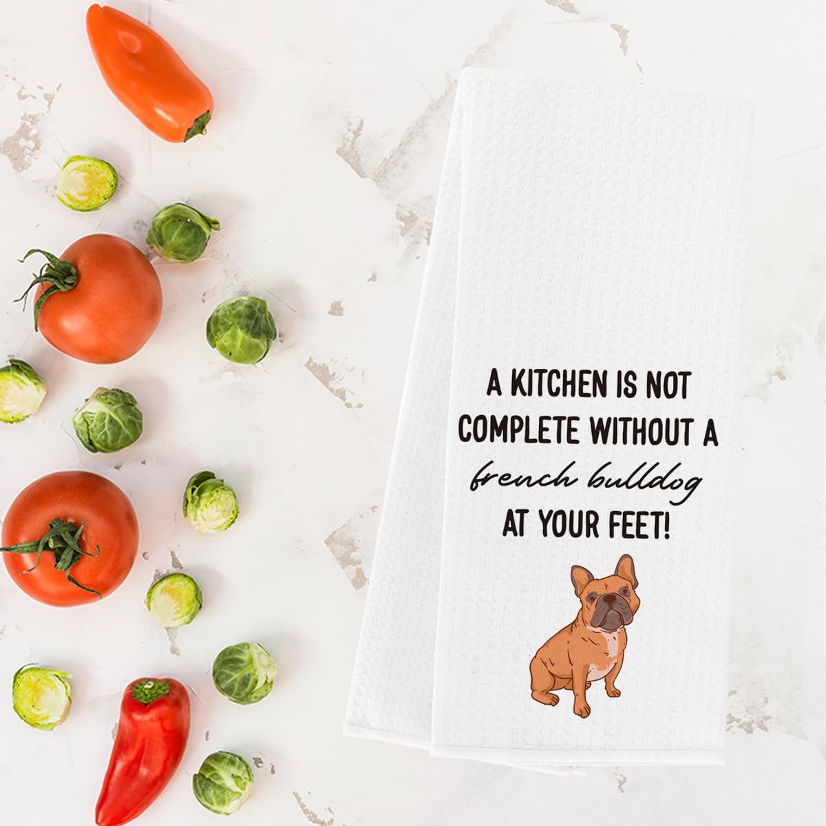 Funny French Bulldog Dish Towels French Bulldog Gifts for Women Men French Dog Lovers Hand Towel Tea Towel for Home Kitchen Decor BST202