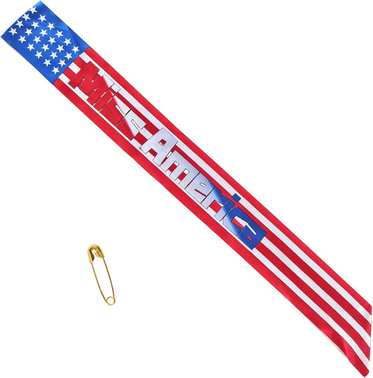 Miss American Sash, American (USA) Flag Sash, Independence Day BST220