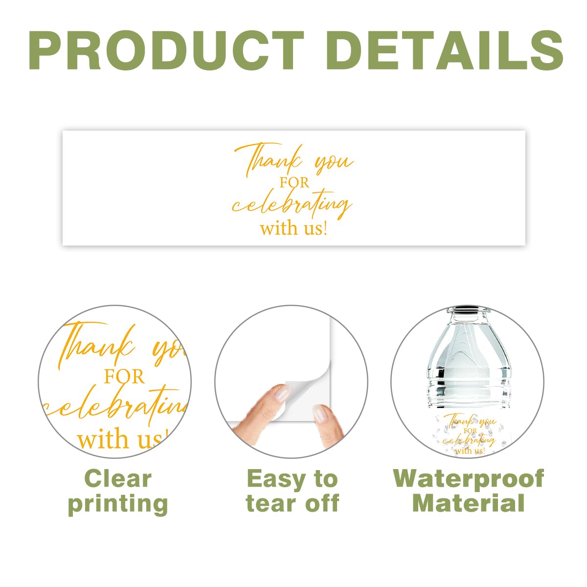 100 Pcs Wedding Water Bottle Labels Floral Wedding Bottle Stickers | Water Bottle Labels Sticker for Wedding Bridal Shower Prom Graduation Party Table Decoration Supplie BST326H