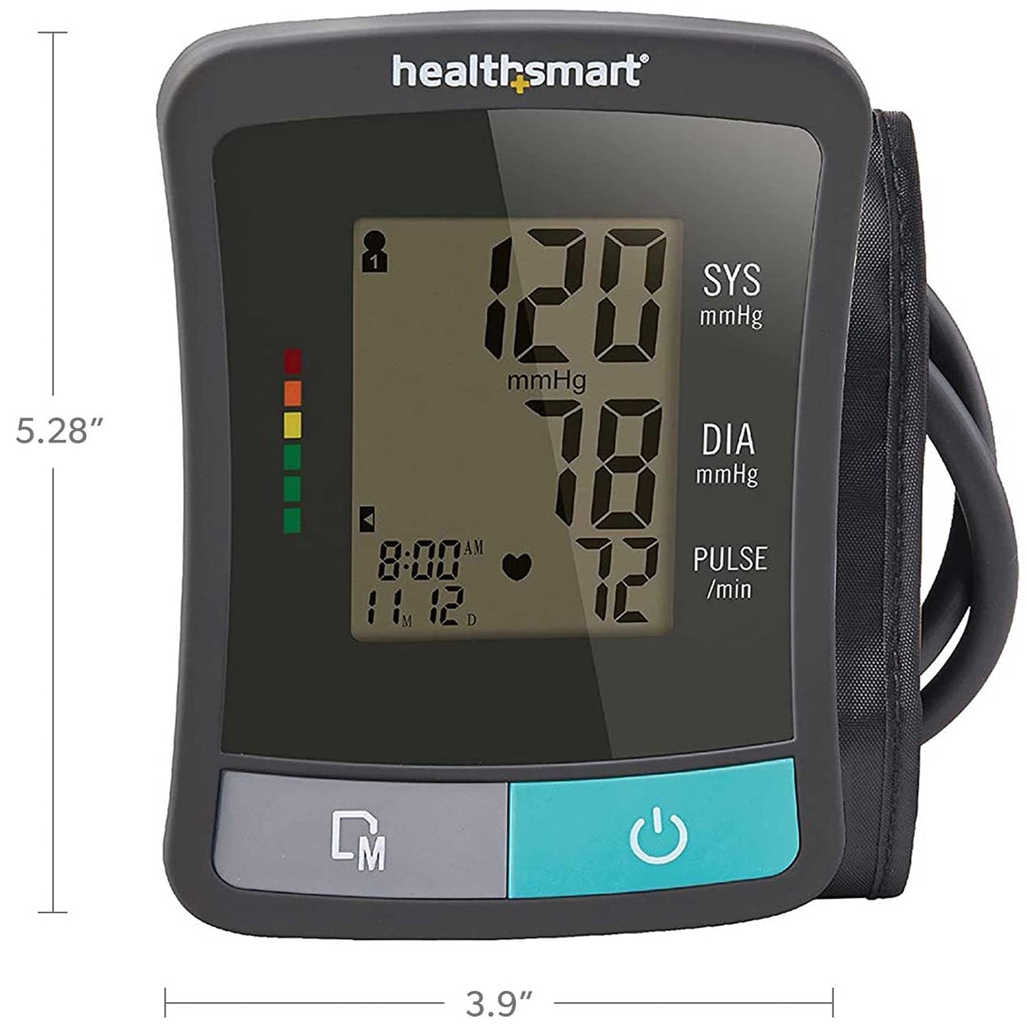 HealthSmart Digital Premium Blood Pressure Monitor with Automatic Upper Arm Cuff that Displays Blood Pressure, Pulse Rate and Irregular Heartbeat, Stores up to 120 Readings for 2 Users