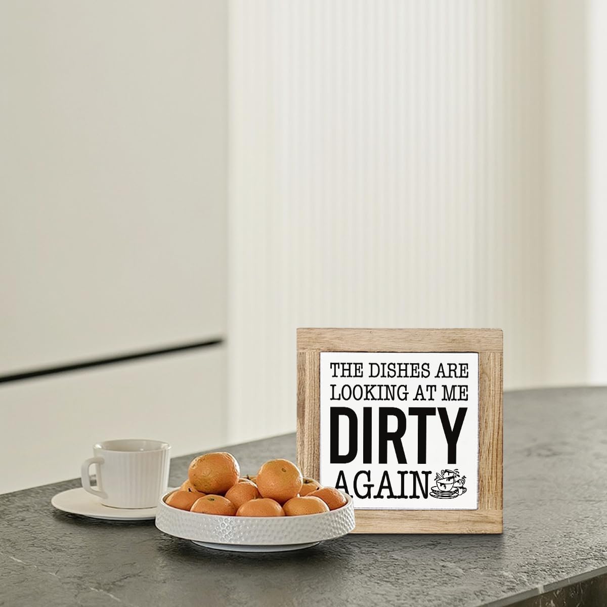 Just A Spoonful of Sugar Sign, Coffee Decor Sign, Rustic Kitchen Box Signs, Coffee Station Decor, Modern Farmhouse Home Decors for Kitchen Bar, Cafe Decors, Freestanding Wooden Plaque BST326L