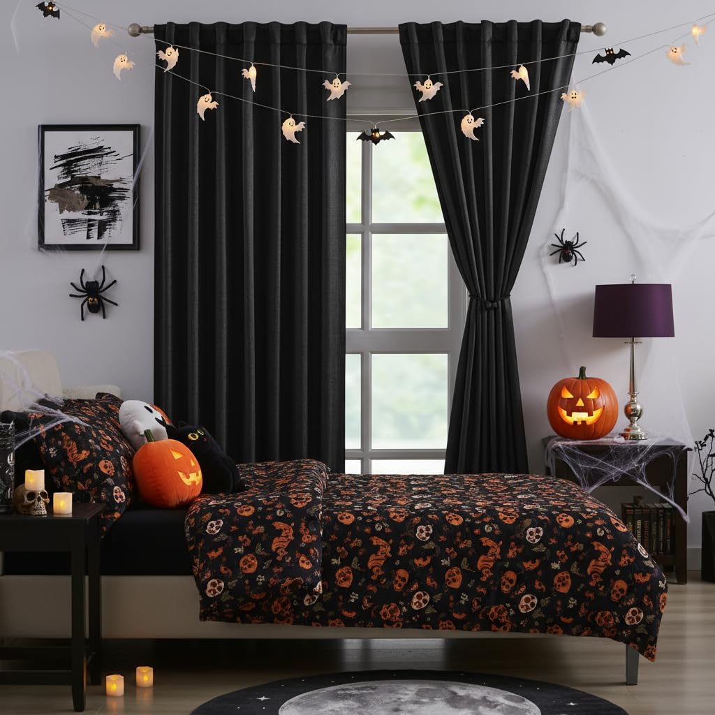 Bujasso Gray Jacquard Blackout Window Curtain Panels, 54" Wx84 Lx2 | Back Tab Rod Pocket with Magnetic Tiebacks,Thermal Insulated,85% Room Darkening Light Blocking Drapes for Bedroom Living Room BST326H