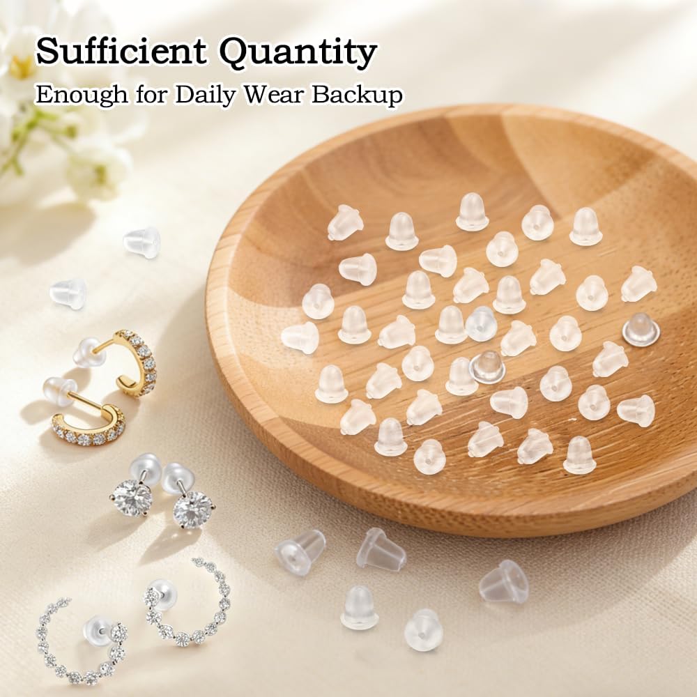Silicone Earring Backs 1000 Pcs Small Earring Backings Soft Clear Earrings Stoppers Replacements Rubber Earring Back with Storage Box Hypoallergenic Earring Backs for Adults Women BST202