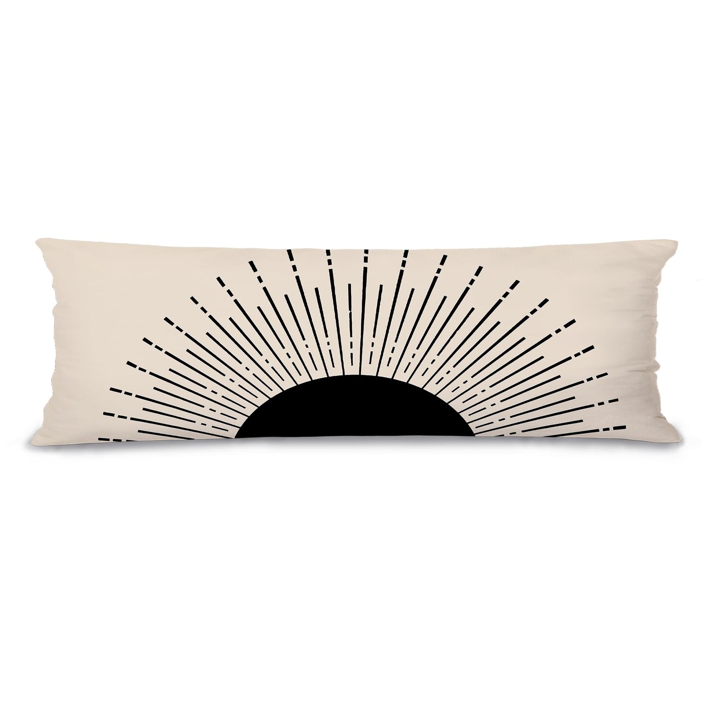 Boho Sun Sunshine 21x54 Body Pillow Cover Case, Modern Neutral Boho Horizontal Sun Sunset Sunrise Decorative Long Hug Pillow Cases for Bed Couch BST220