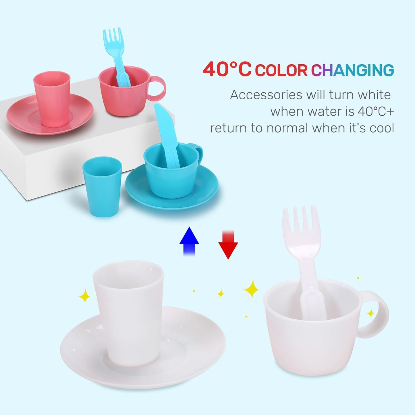 CUTE STONE Color Changing Kitchen Sink Toys N28