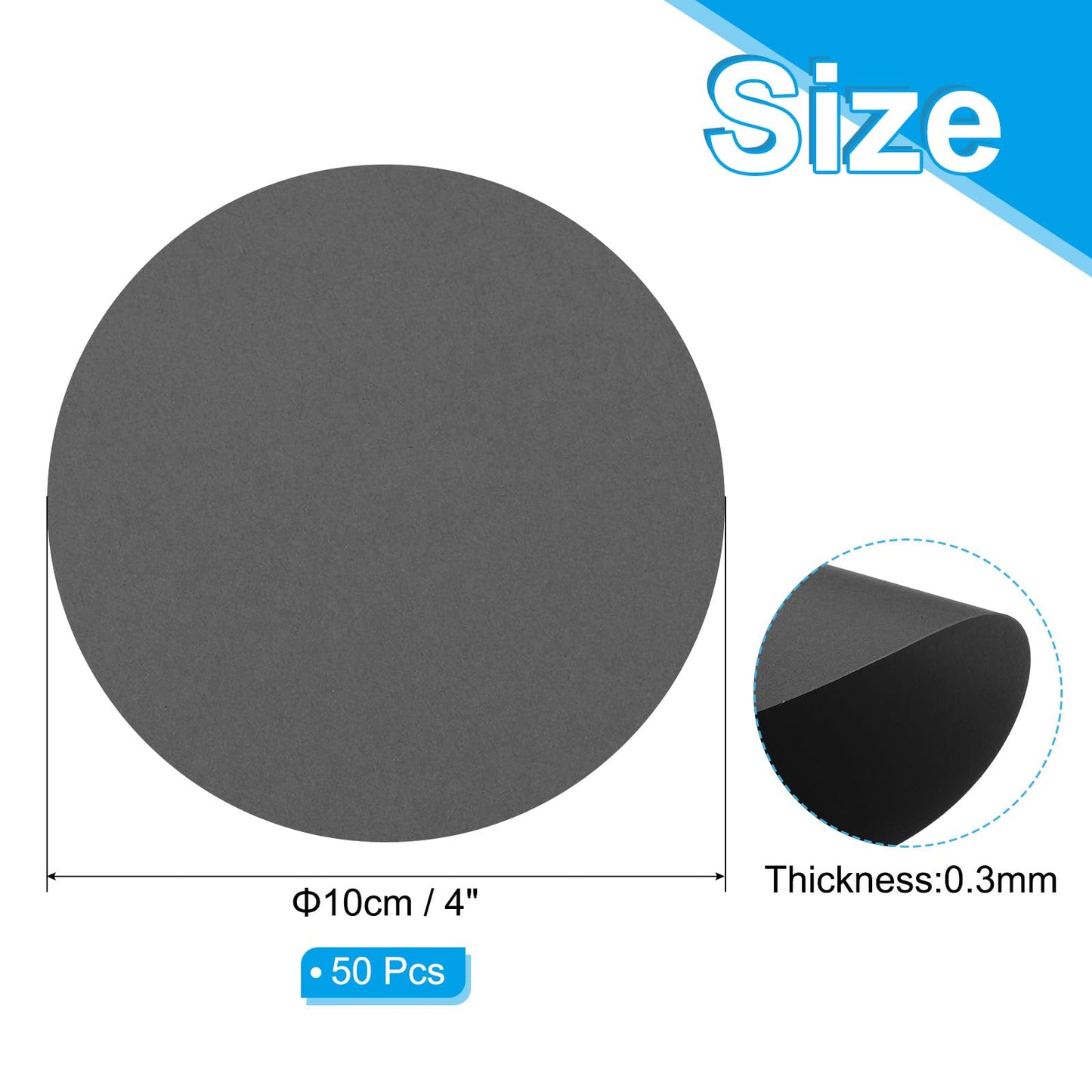 PATIKIL 4inch Circle Card Stock, 50Pcs Round Shape Cutouts Paper Thick Cardstock Coaster for DIY Craft Projects Classroom Bulletin Board Decor, Sky Blue BST326L