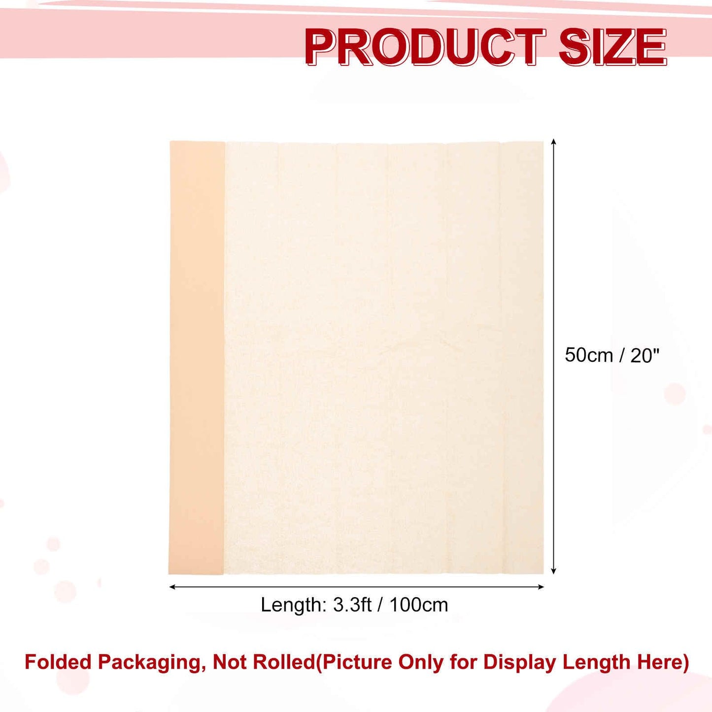 MECCANIXITY Crepe Paper Roll 7.5ft Long 20 Inch Wide for Wedding Ceremony Various Large Festivals Decoration, Light Champagne BST326L