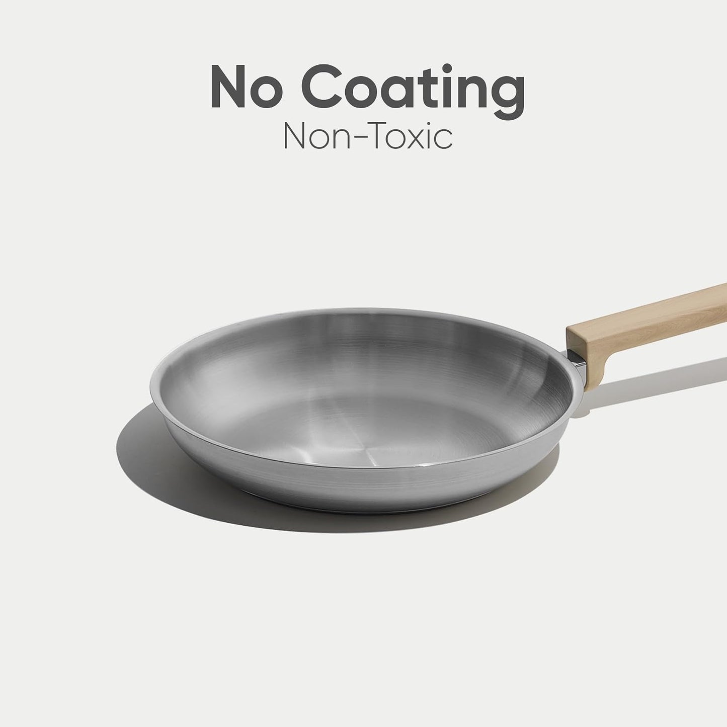 CAROTE 10"+ 8" Stainless Steel Frying Pan set, Non-Toxic Fry Pan Egg Pan Omelet Pan,Fast & Even Heat, Induction, Ceramic and Gas Cooktops Compatible BST202