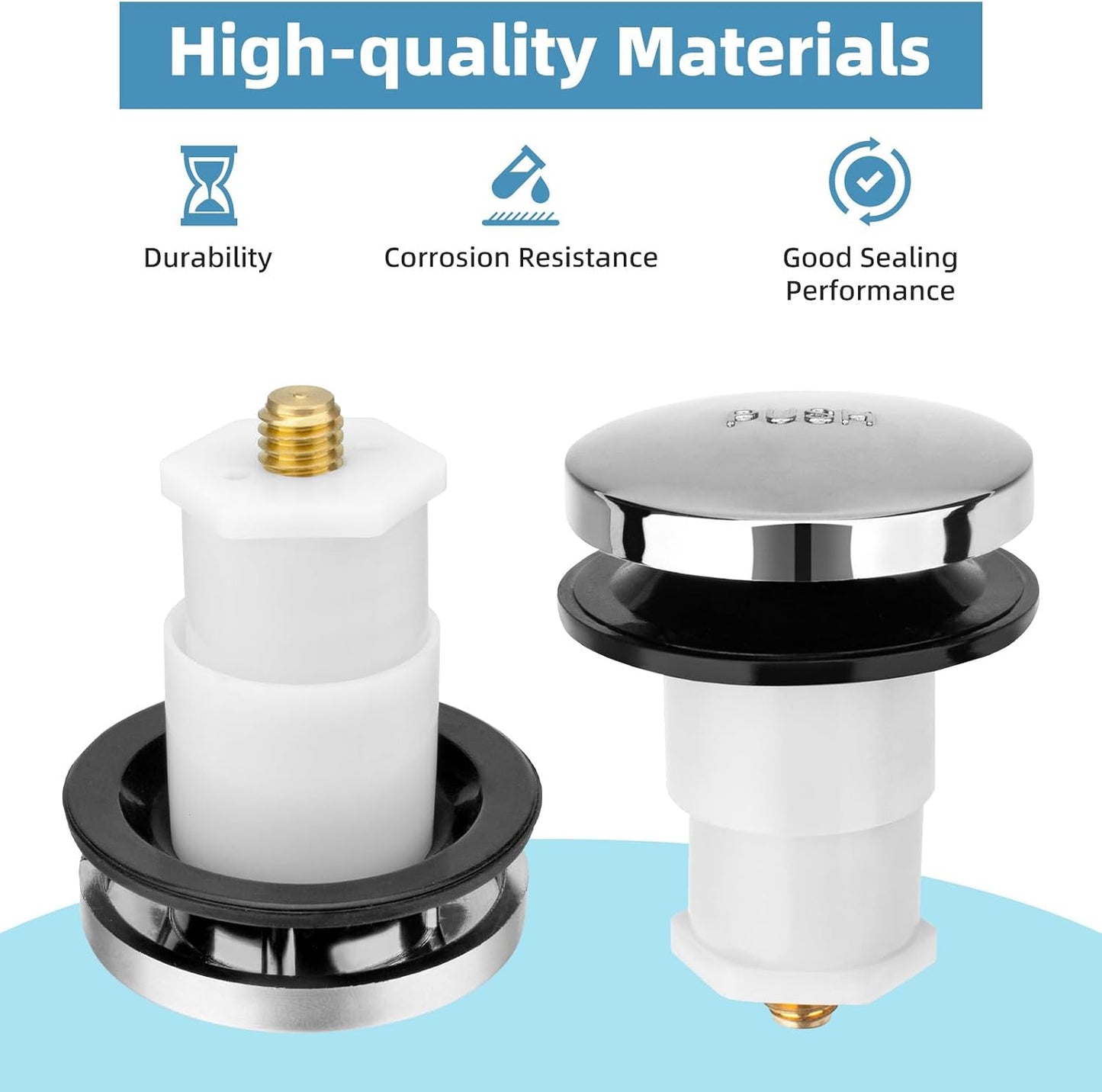 Pop Up Bathtub Drain Stopper Compatible with Kohler Bath Tub | 1068204 Cartridge Assembly Drain Plug Replacement Parts for Kohler K-7272, K-7271, K-7259 & K-7265 Bathtub Faucet BST326H