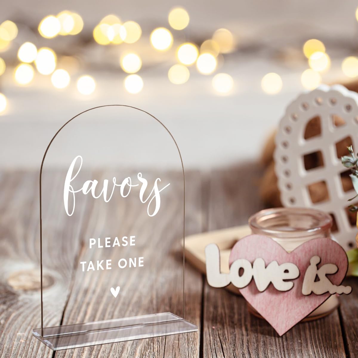 Acrylic Wedding Signs, Bridal Shower Decorations, Modern Arched Round Top Acrylic Table Top Sign with Holder for Wedding Reception Party Dinner - Can't Wait to See What Develops (Clear) BST326L