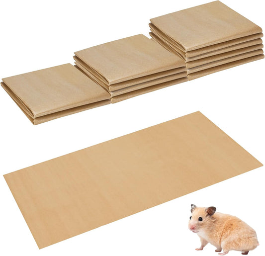 AmazingSpark 14 Pcs Guinea Pig Cage Accessories Include 12 Pcs 4.1 x 2.1 ft Disposable Guinea Pig Cage Liner 2 Pack 35 oz Pet Shavings Bedding Waterproof Kraft Bottom for Small Animal Hamster Rabbit WN420