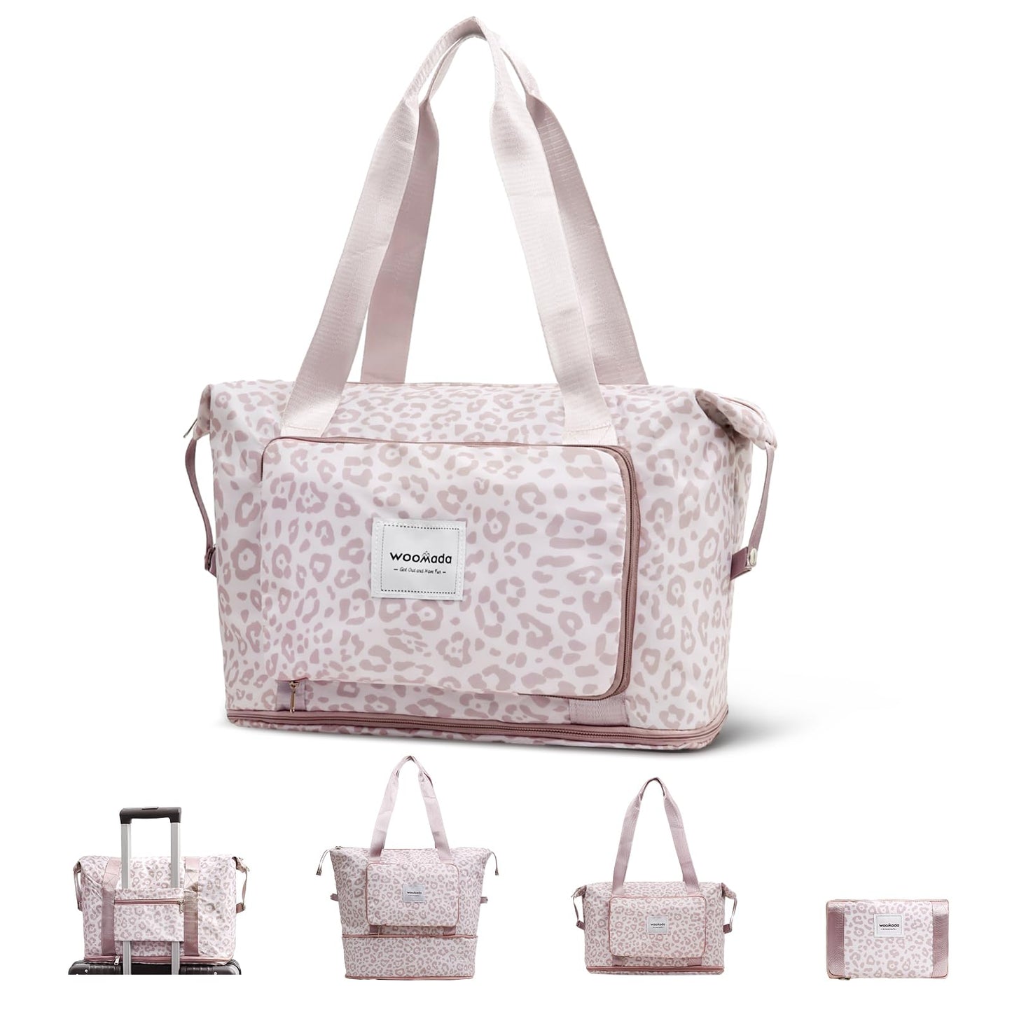 WOOMADA Foldable Travel Duffel, Weekender & Carry-On Bag with Expandable Space BST326H