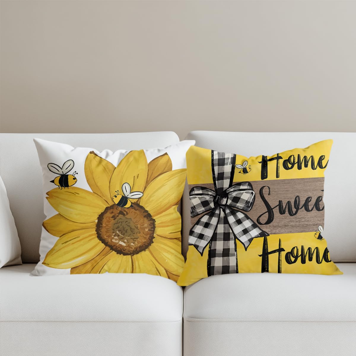 4 PCs Lemon Decor Pillow Covers 18x18, Italian Gifts Throw Pillow Covers | Italy Lemon Pillow Cases Decorative Pillow Protectors Living Room Bedroom Office Home Decor for Cushion Car Bed BST202