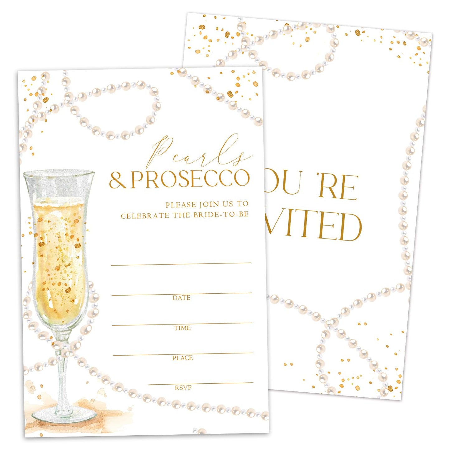50 Years Anniversary Bridal Shower Invitations Cards, Set of 25 Gold Foil Floral Fill in Style 50th Year Wedding Invites Cards with Envelopes for Couples Marriage Party Supplies-T05 WN420