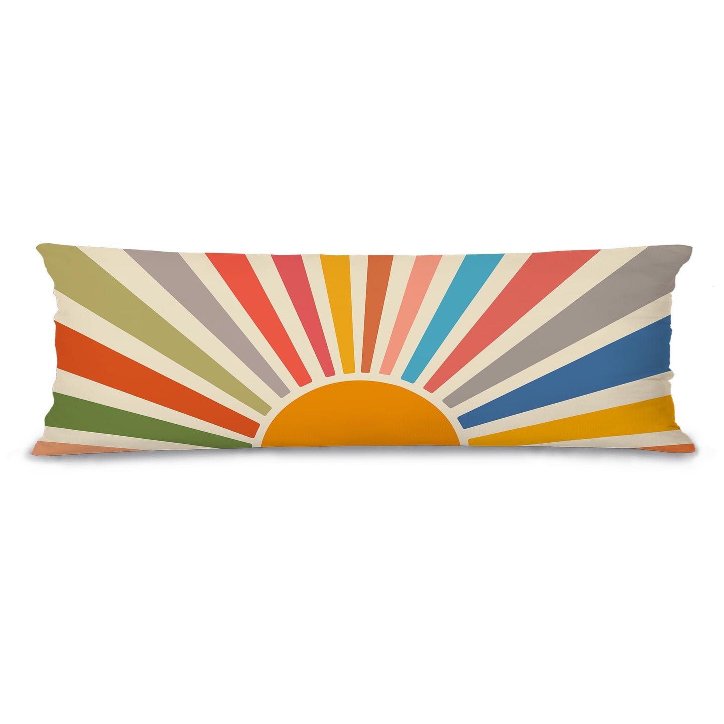 Boho Sun Sunshine 21x54 Body Pillow Cover Case, Modern Neutral Boho Horizontal Sun Sunset Sunrise Decorative Long Hug Pillow Cases for Bed Couch BST220