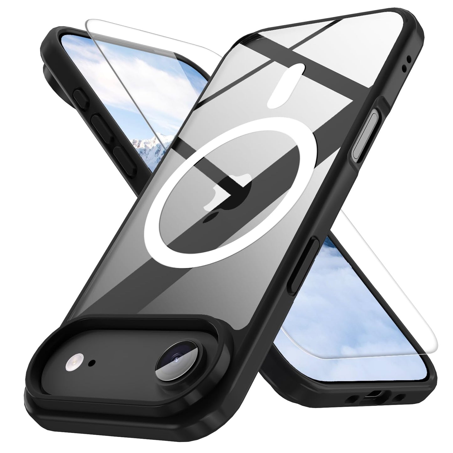 PinLiSheng for iPhone 17 Pro Max Case， Compatible with MagSafe, Shockproof Military-Grade Protection, Scratch-Resistant Back, Anti-Yellowing，Magnetic Phone Case for iPhone 17 Pro Max, Clear WN420
