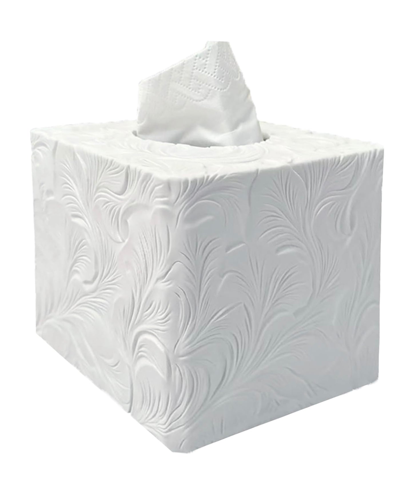 Square Tissue Box Cover Decorative Kleenex Box Holder for Bathroom & Living Room with Handcrafted Texture (colla Gold) BST220