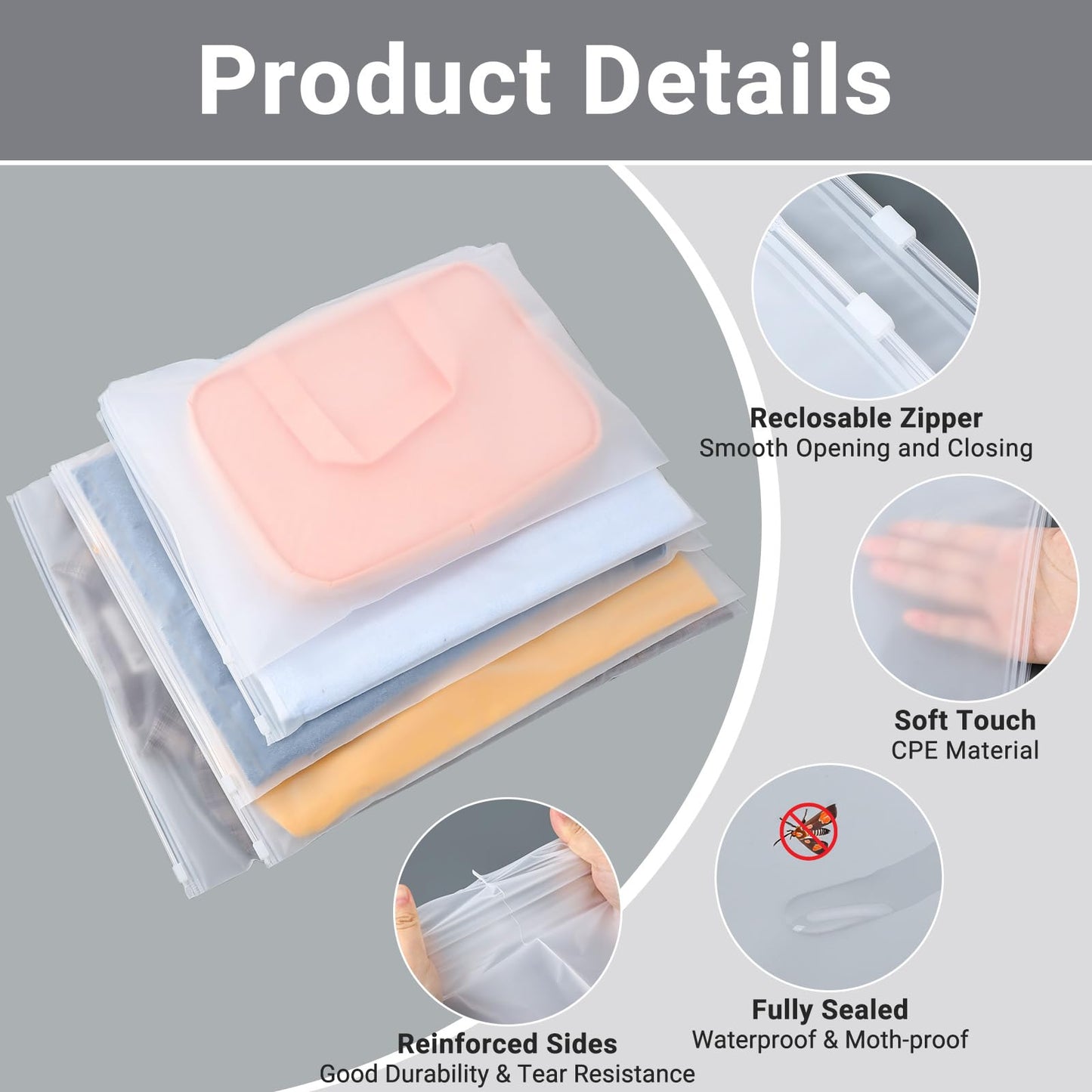 Clear Swimsuit Storage Bags, Clear Shirt Packaging Bags for Bikini, Swimwear, Bathing Suit Storage, 12x8 inch, Pack of 50, Waterproof, 3 Mil BST220