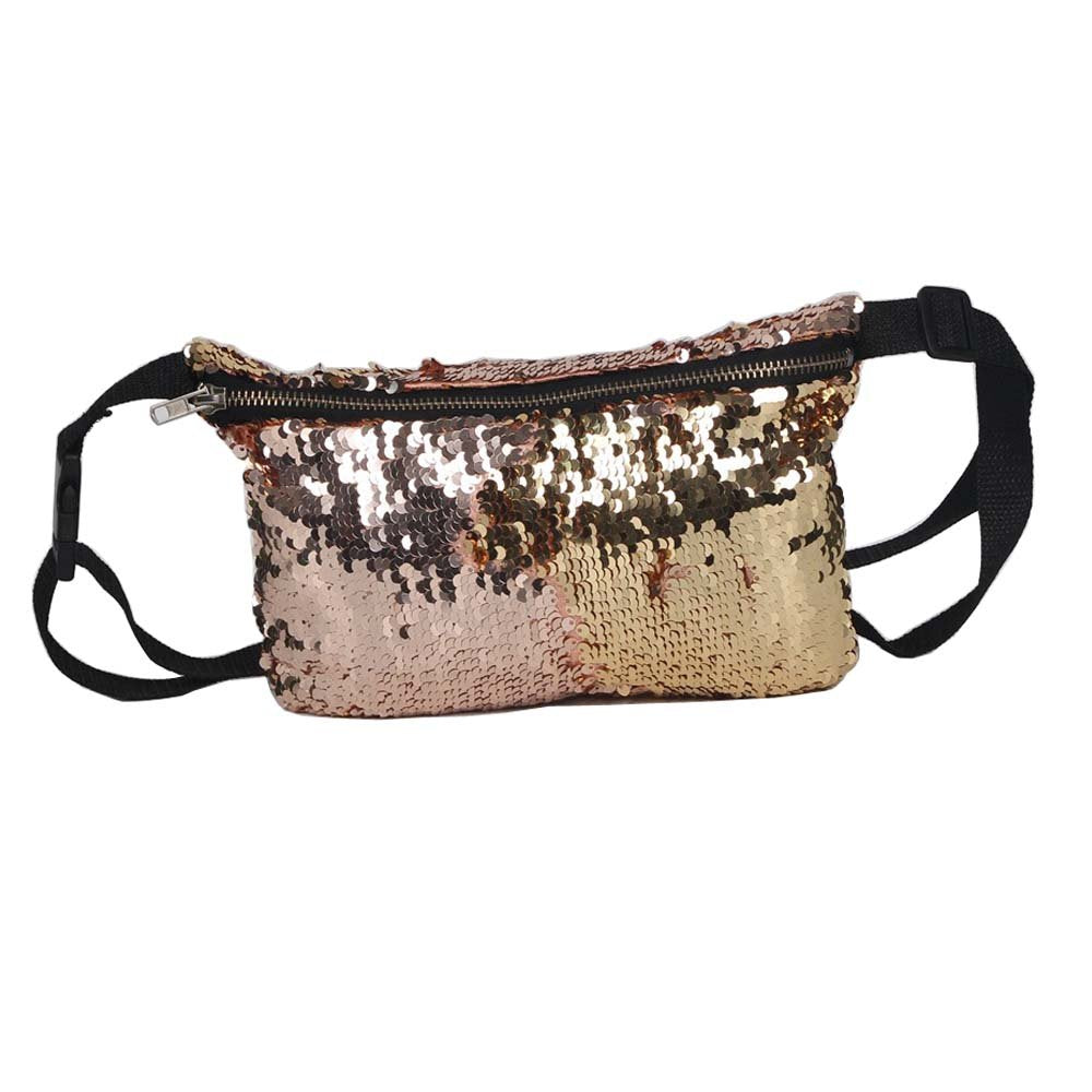 YEKEYI Reversible Mermaid Sparkling Sequins Glitter Belt Waist Bag Handbag Wallet Purse Case Cosmetic Makeup Bag Waist BST220
