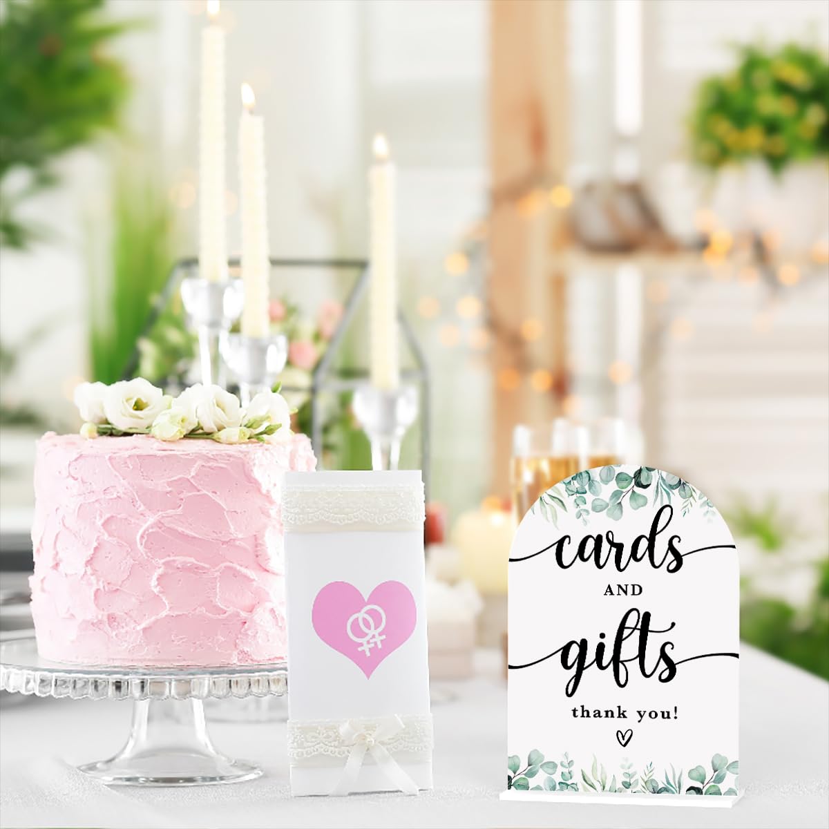 Acrylic Wedding Sign Bubble Send Off Signs for Ceremony Modern Calligraphy Arch Acrylic Table Top Signs for Wedding Reception and Event Party Table Decor (White Eucalyptus Leaves) BST326L