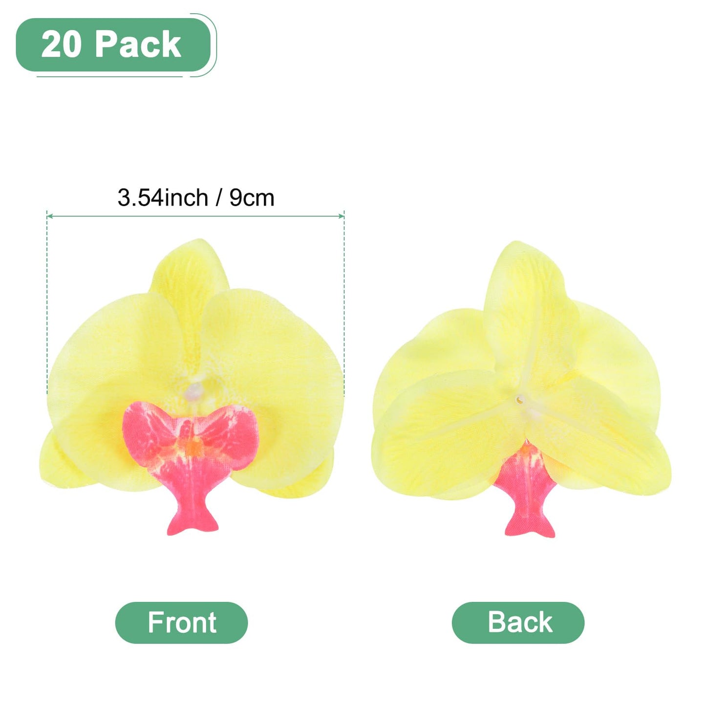 M METERXITY 20-Pack Artificial Orchid Flower Heads, Silk Faux Butterfly Flowers Head for Wedding/Bouquet/Bridal/Party Decor, Fake Phalaenopsis Petals Bulk [2.76 Inch, Dark Purple] BST220