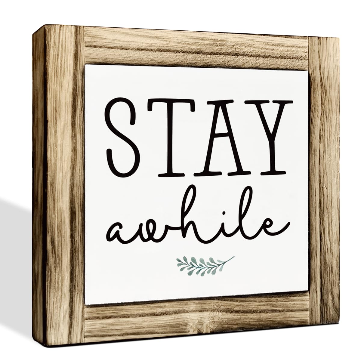 Homes Decor Signs, Decorative Wooden Box Sign, Farmhouse Decors for Living Room, Bedroom, Kitchen, New Home Decor, Shelf Counter Decoration, Home Sweet Home Sign, 5.9×5.9 inches BST220