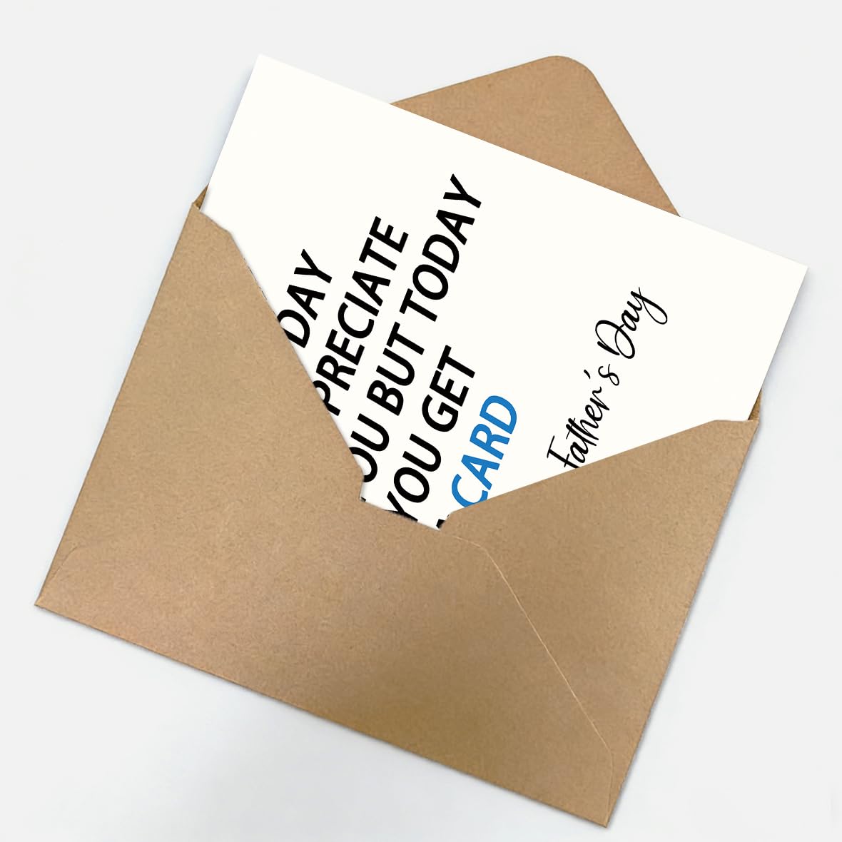 Funny Fathers Day Card for Dad, Fathers Day Gift for Dad, with Kraft Envelope and Gold Seal Sticker BST220