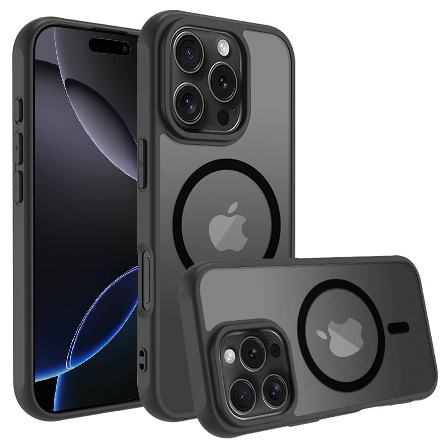 Magnetic for iPhone 17 Air Phone Case, [Compatible with MagSafe], Screen Protector X1, [Military Grade Drop Protection],Matte Finish,Slim,Shockproof,Protective (Black, iPhone 17 AIR) WN420