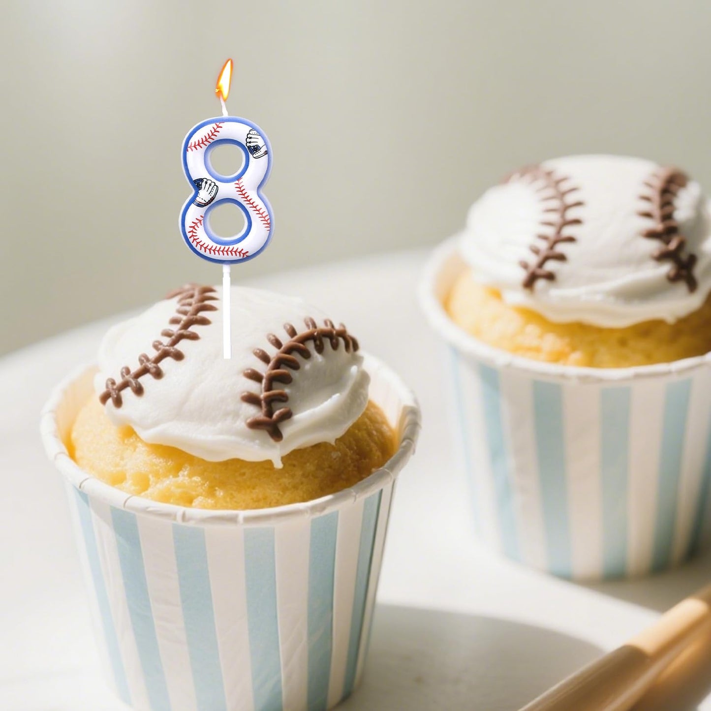 Baseball Birthday Candles, Baseball Themed Cake Topper for Boys Girls Number Candle for Sport Party Decorations & Supplies (Number 6) BST220