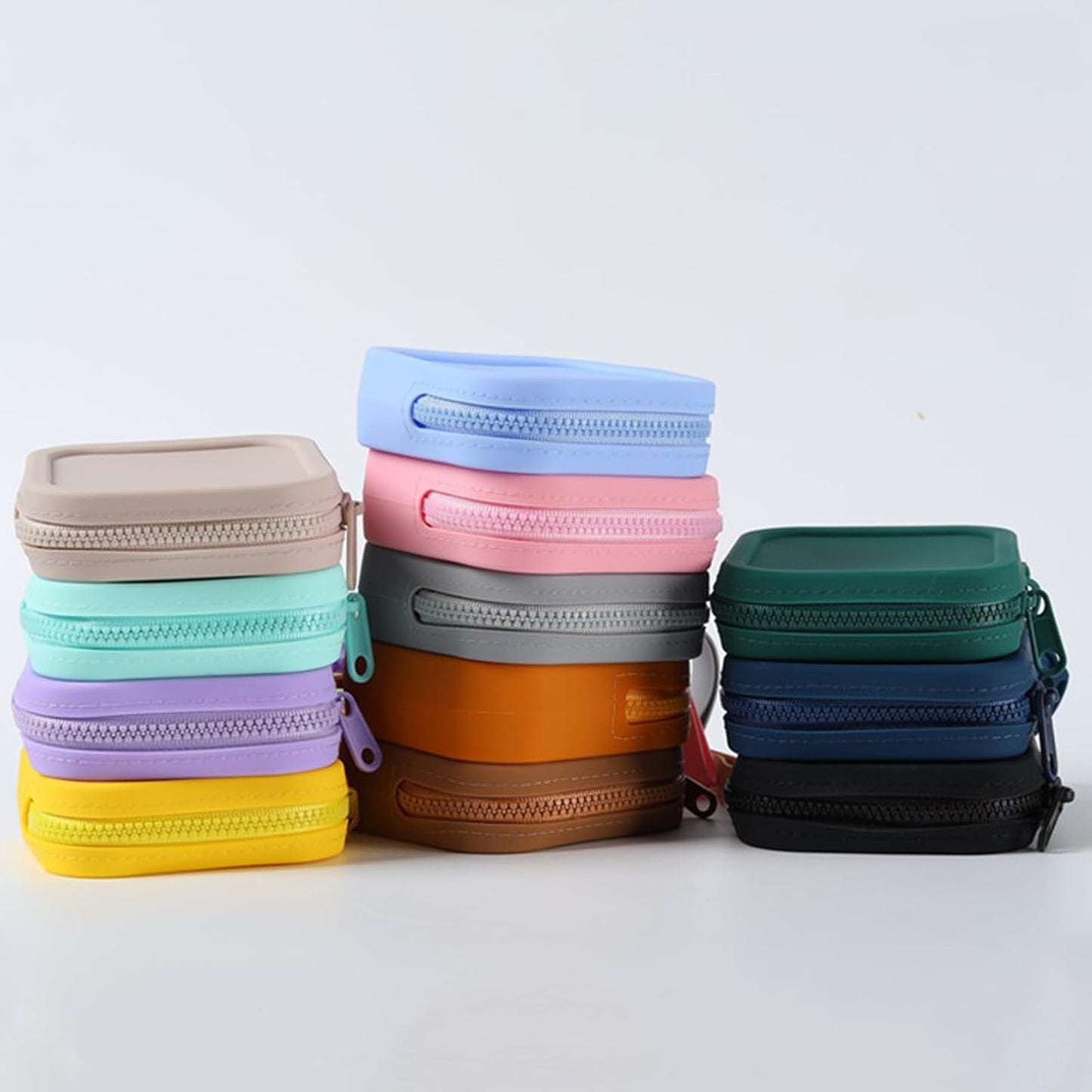 Coin Purse For Women And Girls, Silicone Change Purse Square Coin With Multi-usage, Colorful Coin Wallet For Change, Receipts And Keys WN420