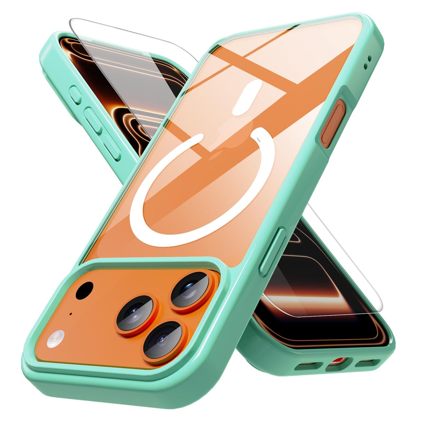 PinLiSheng for iPhone 17 Pro Max Case， Compatible with MagSafe, Shockproof Military-Grade Protection, Scratch-Resistant Back, Anti-Yellowing，Magnetic Phone Case for iPhone 17 Pro Max, Clear WN420