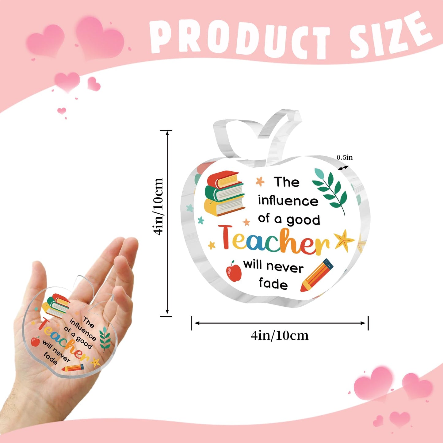 Teacher Appreciation Gifts End of Year Thank You Christmas Retirement Back to School Graduation Halloween Thanksgiving Teacher Gifts for Women Acrylic Plaque Decor with Sunflower for Teachers BST326L