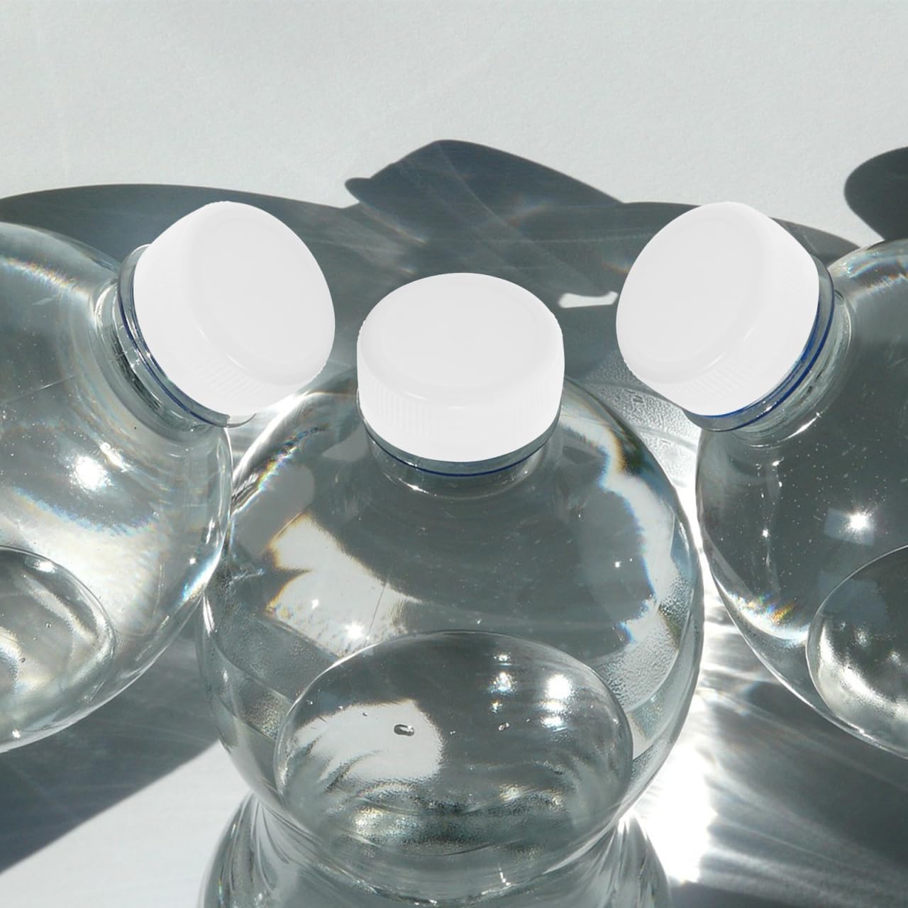 100Pack White Plastic Bottle Caps, 38mm (1.53") Replacement Lids, Leak-Free Screw-on Caps for Juice, Milk, Water Bottles Tops and Diy Crafts BST202