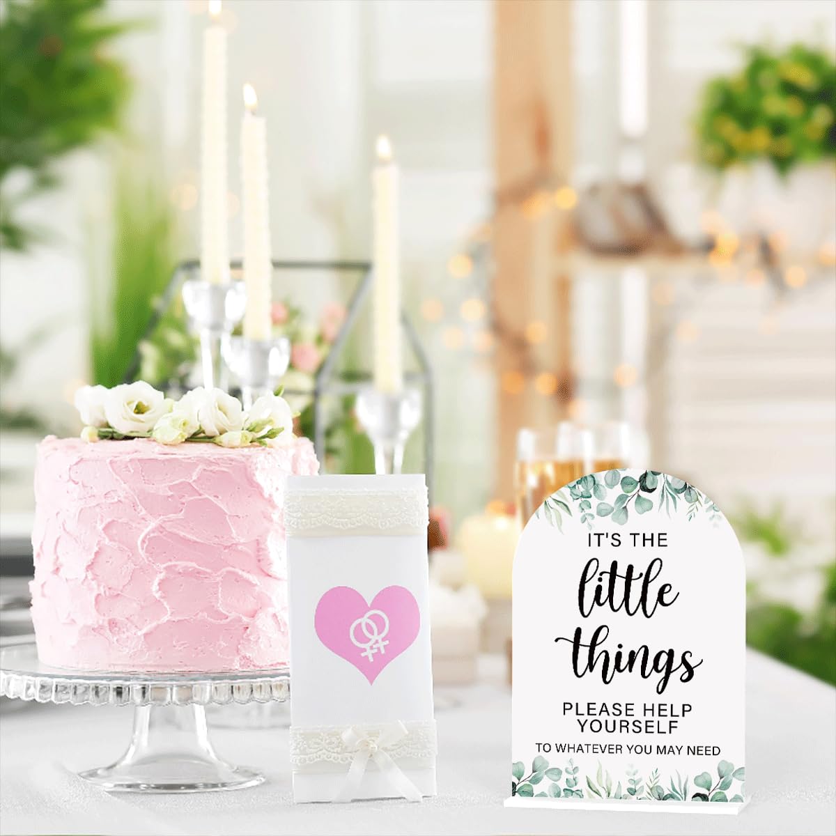 Acrylic Wedding Sign Bubble Send Off Signs for Ceremony Modern Calligraphy Arch Acrylic Table Top Signs for Wedding Reception and Event Party Table Decor (White Eucalyptus Leaves) BST326L