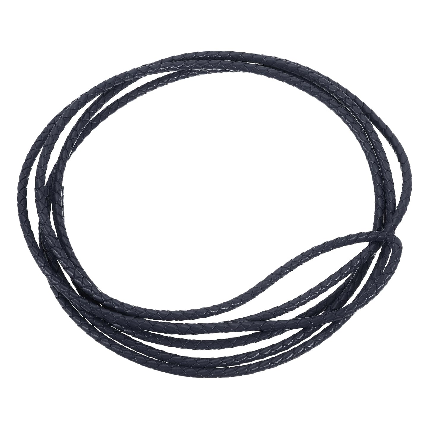 uxcell Leather Cord, 2.2 Yards 4mm Dia Braided String Strip for Purse Handbag Shoelace DIY Crafts Bracelet Making, Yellow BST326L