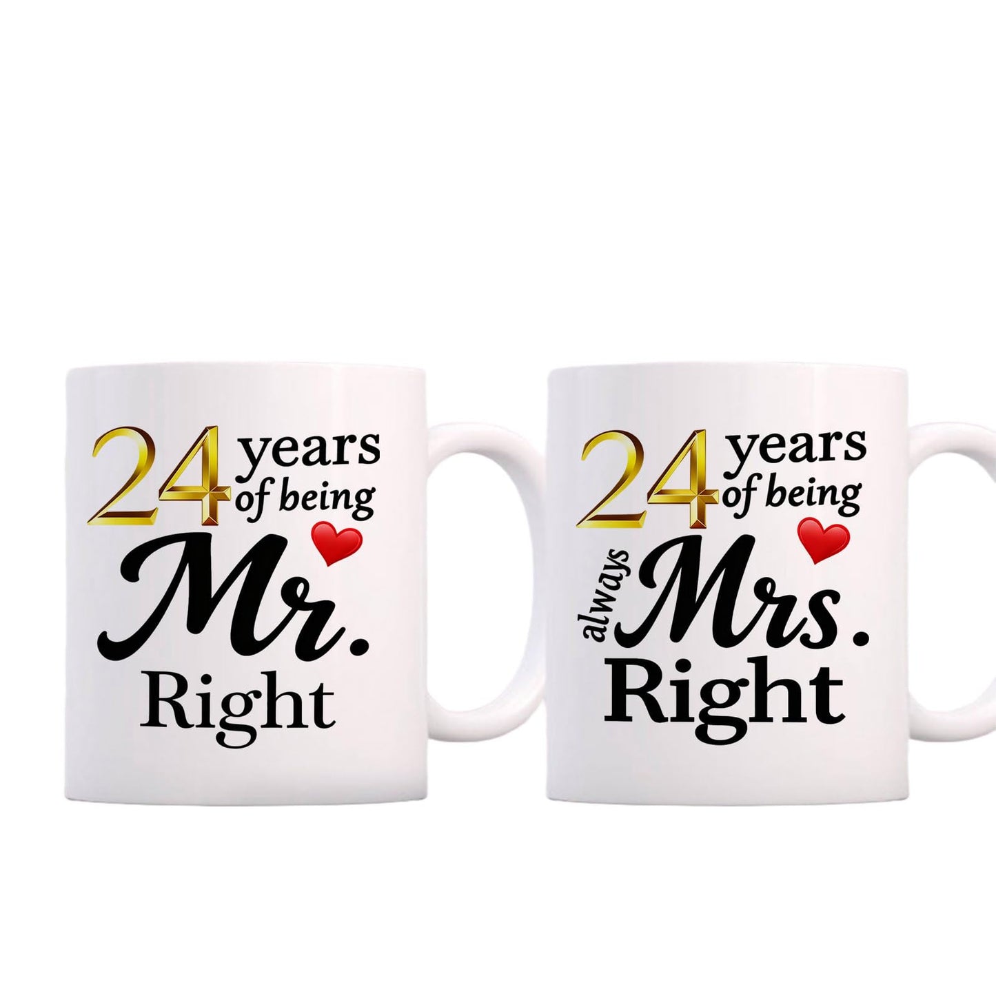 10 Year Anniversary For Couple Coffee Mugs Set of 2-10th Wedding Gifts Decorations for Parents Grandparents Husband Wife Him Her 11oz (10th) BST220