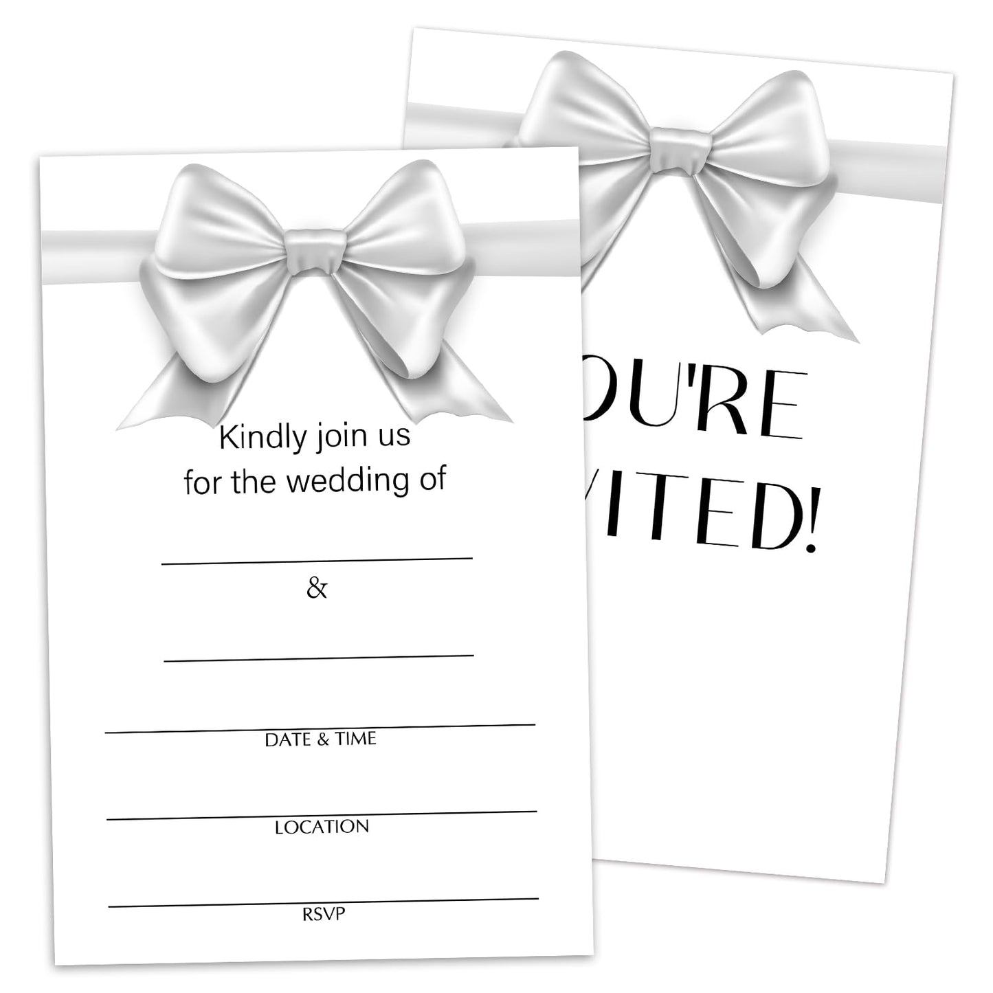 50 Years Anniversary Bridal Shower Invitations Cards, Set of 25 Gold Foil Floral Fill in Style 50th Year Wedding Invites Cards with Envelopes for Couples Marriage Party Supplies-T05 WN420