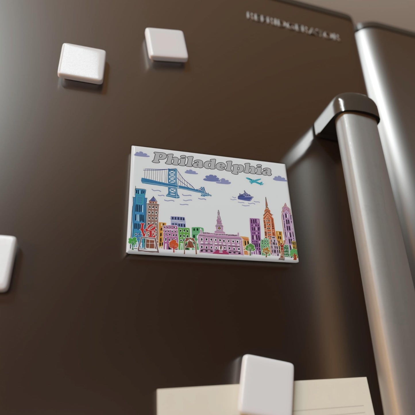 City Themed Artwork Magnet Collection by Beary Blu - Designed in The USA, Collectible Souvenirs Gifts 2.5" x 3.5" (Dallas) BST220