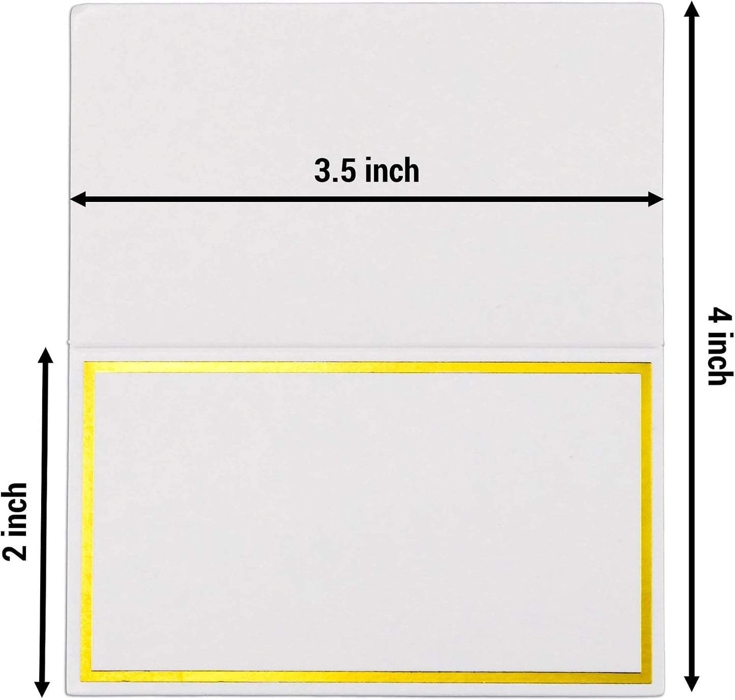 100 Pack Place Cards for Table Setting Small Paper Tent Cards with Gold Foil Border Event Table Cards for Restaurant Wedding Party Banquet Thanksgiving Birthday Celebration BST220
