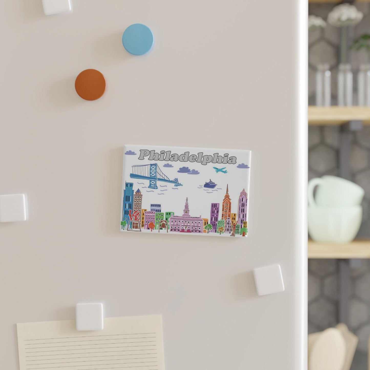City Themed Artwork Magnet Collection by Beary Blu - Designed in The USA, Collectible Souvenirs Gifts 2.5" x 3.5" (Dallas) BST220