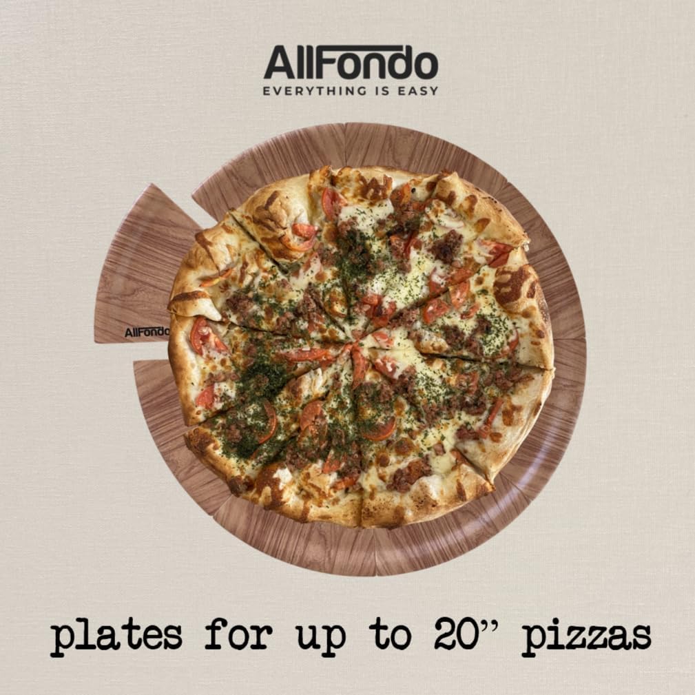 Pizza Slice Shapped Plates - Set of 8 | Melamine Dinnerware Set | BPA-Free, Durable & Dishwasher Safe | Fun Pizza Gift Packaging – Elegant Style for Pizza & More (for Up to 20" Diameter Pizza) BST220