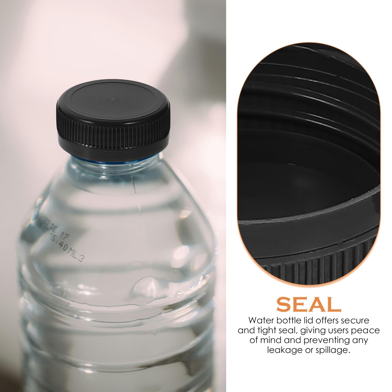 100Pack White Plastic Bottle Caps, 38mm (1.53") Replacement Lids, Leak-Free Screw-on Caps for Juice, Milk, Water Bottles Tops and Diy Crafts BST202