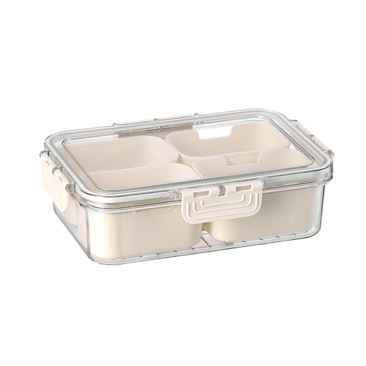 VOUKEN 2PCS Plastic Divided Serving Tray with Lid Snackle Box Charcuterie Container Portable Snack Platters Organizer for Candy, Fruits, Snacks, Nuts, for Party, Entertaining, Picnic (8 Compartment) BST326H