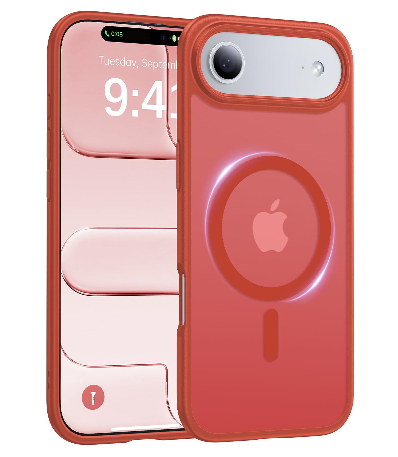 Magnetic for iPhone 17 Pro Max Case,[Anti-Slip][Compatible with MagSafe][Military Grade Drop Protection] Shockproof Protective Translucent Phone Case for iPhone 17 Pro Max Case,Wine Red WN420