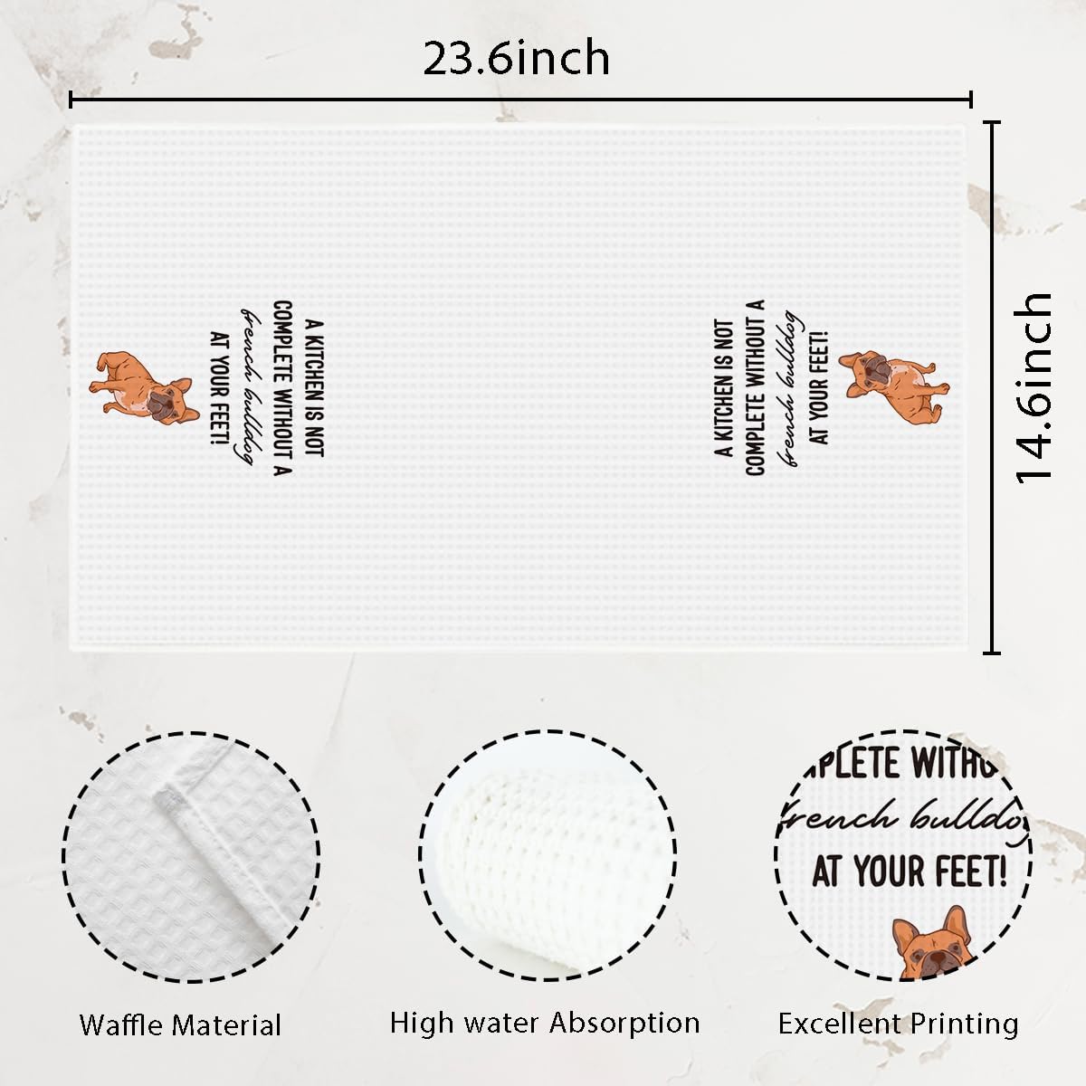 Funny French Bulldog Dish Towels French Bulldog Gifts for Women Men French Dog Lovers Hand Towel Tea Towel for Home Kitchen Decor BST202